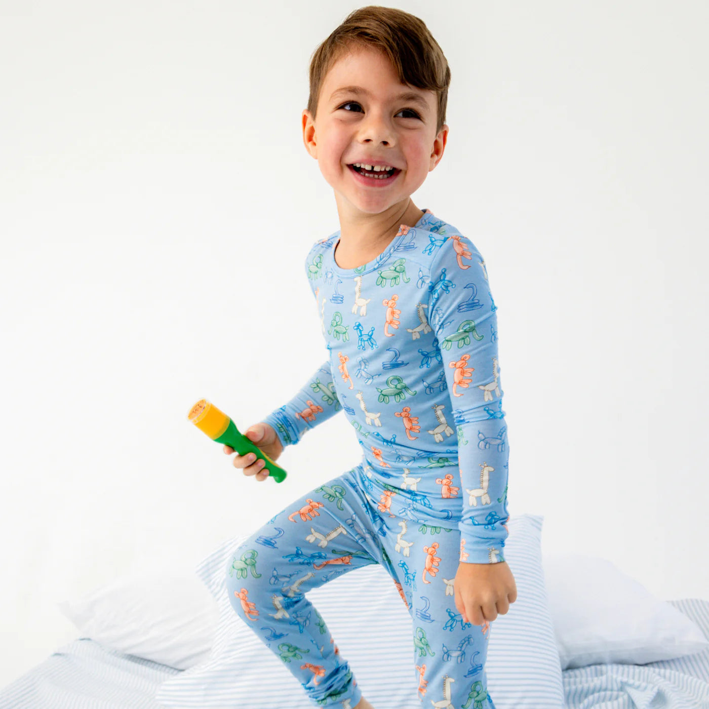 Magnetic Me Blue Party Animals | Glow in the Dark Modal Long Sleeve PJ Set