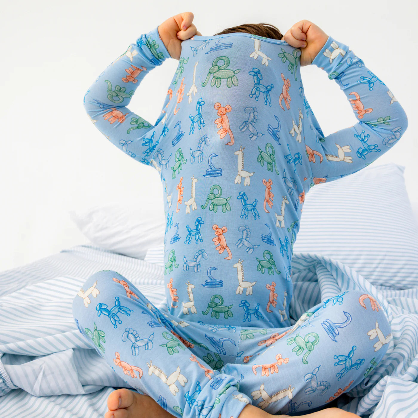 Magnetic Me Blue Party Animals | Glow in the Dark Modal Long Sleeve PJ Set