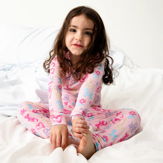 Magnetic Me Pink Party Animals | Glow in the Dark Modal Long Sleeve PJ Set