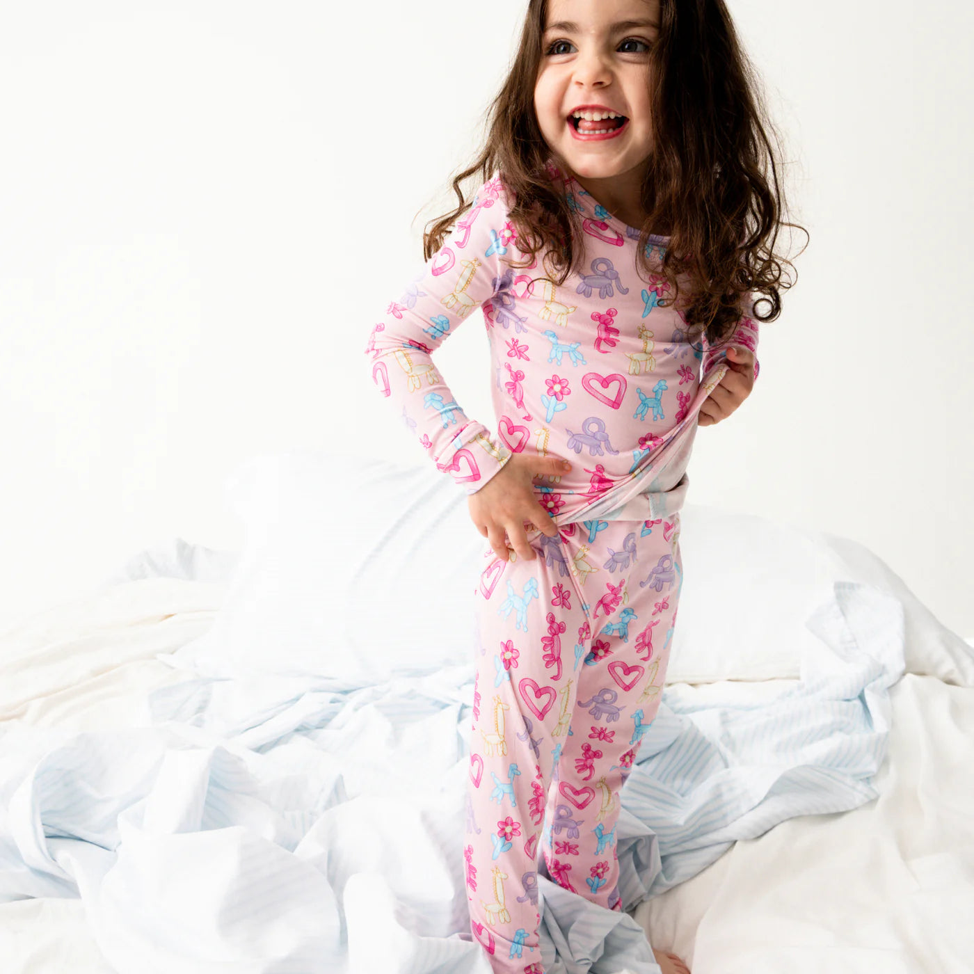 Magnetic Me Pink Party Animals | Glow in the Dark Modal Long Sleeve PJ Set