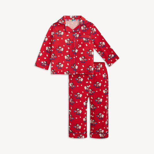 Magnetic Me Red Cocoa Club | Right Fit Classic with a Twist Long Sleeve PJ Set