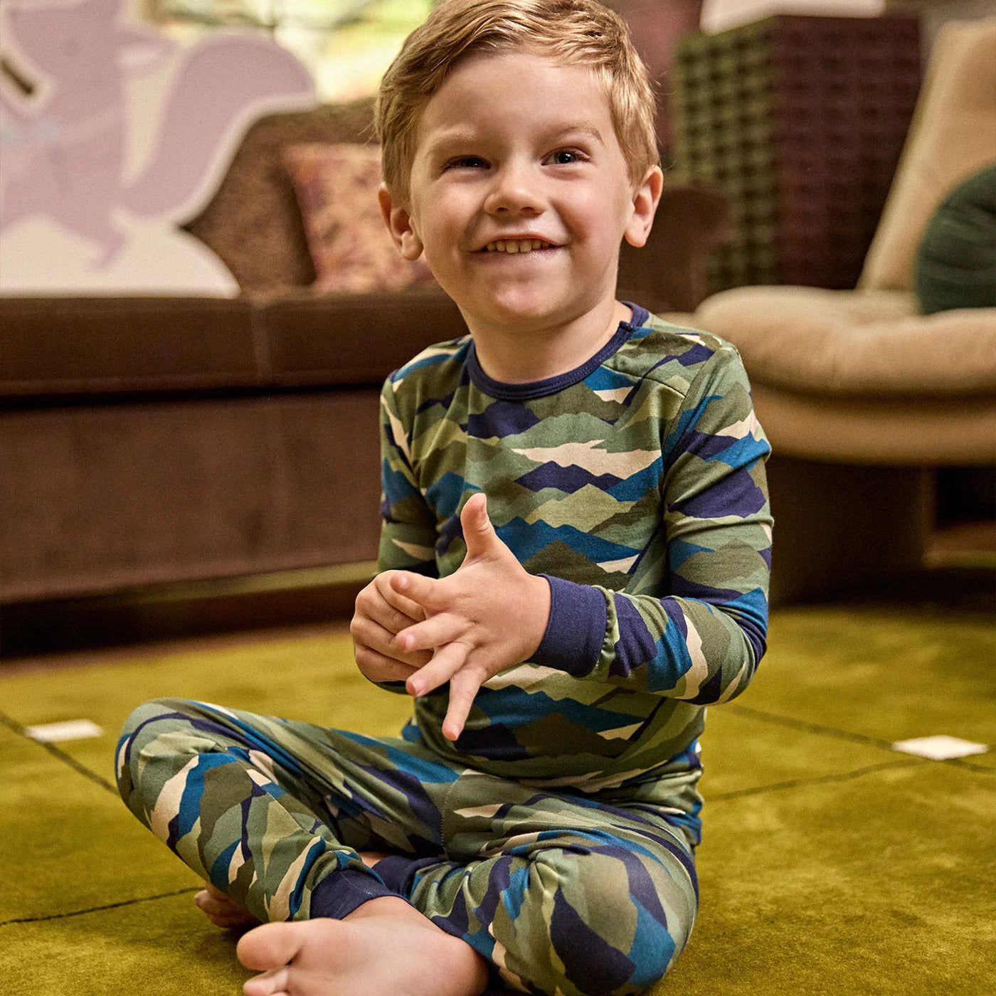 Magnetic Me Camo Peak | Modal Long Sleeve Pant PJ Set