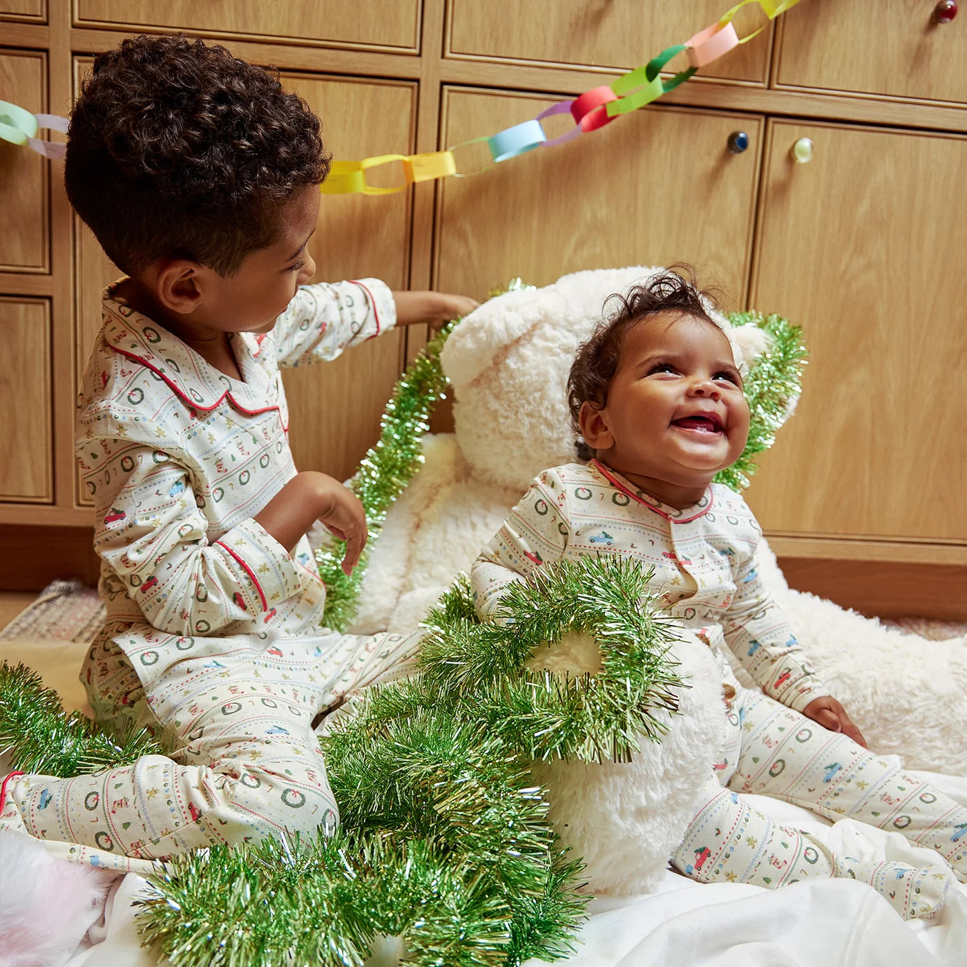 Magnetic Me Traditional Christmas | Ruffle Long Sleeve PJ Set with Pipping