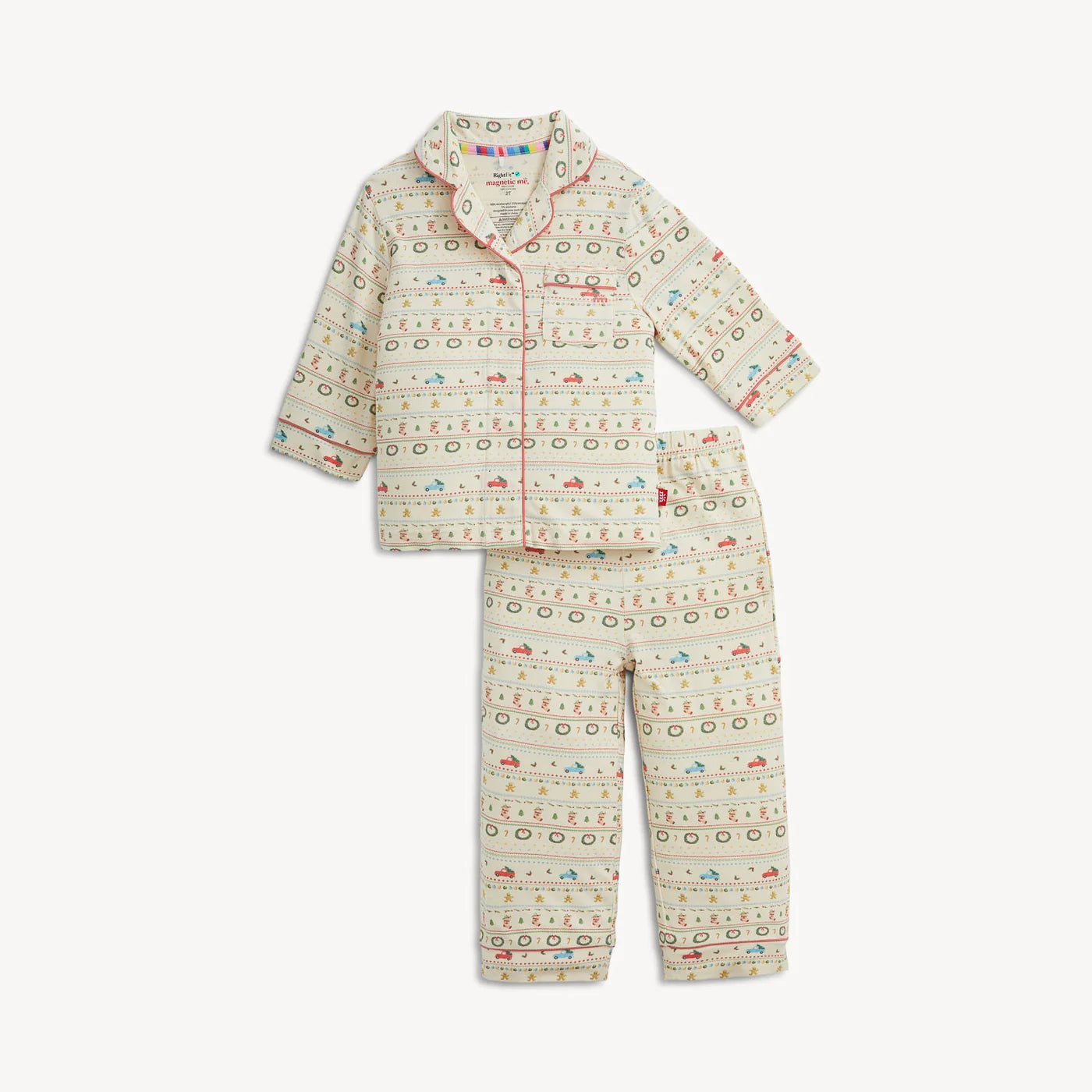 Magnetic Me Traditional Christmas | Ruffle Long Sleeve PJ Set with Pipping