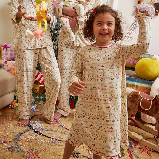 Magnetic Me Traditional Christmas | Ruffle Long Sleeve Nightgown