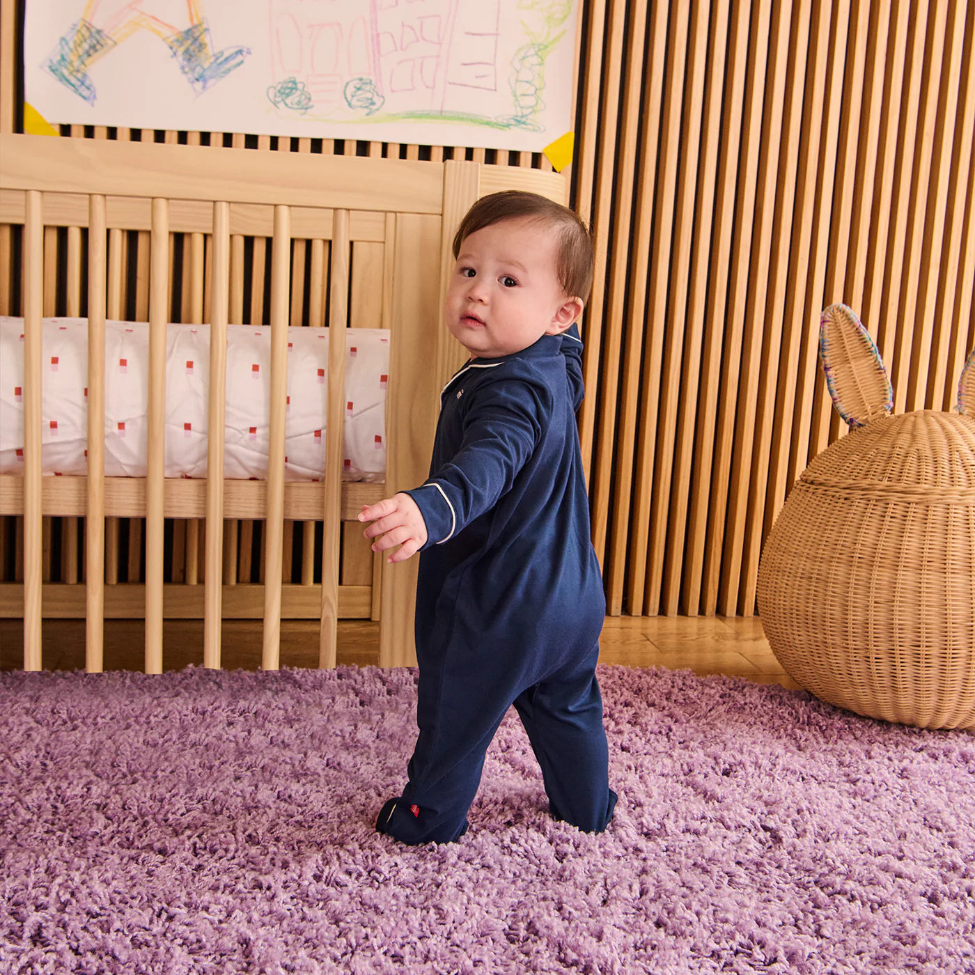 Magnetic Me Navy | Pant Romper with Pipping