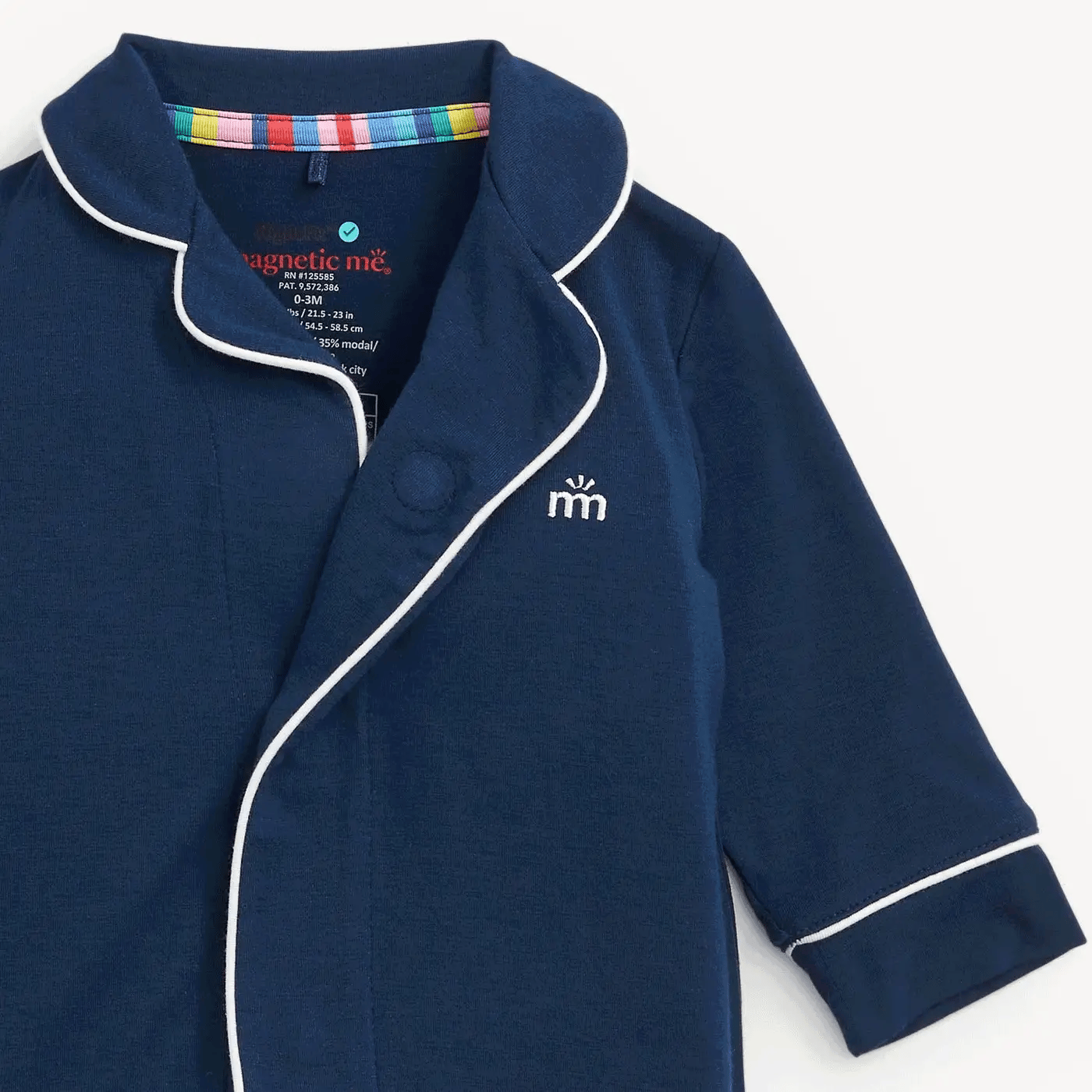 Magnetic Me Navy | Pant Romper with Pipping