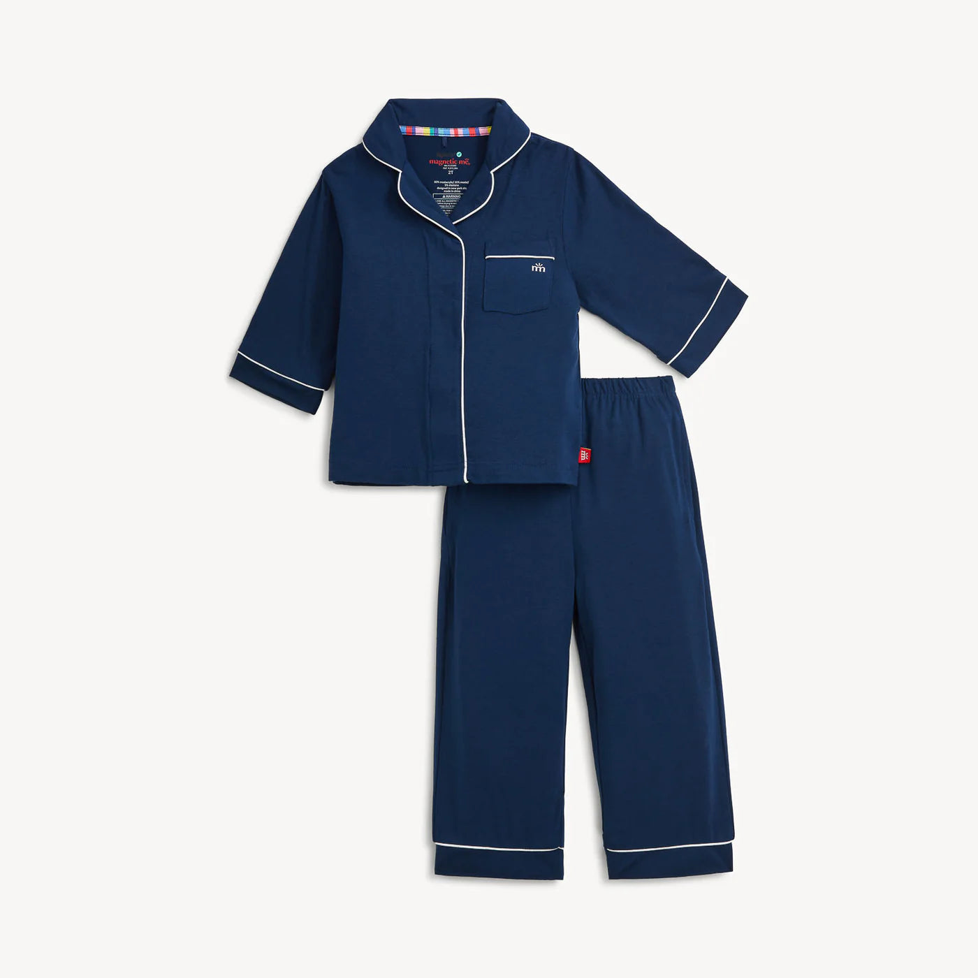 Magnetic Me Navy | Long Sleeve Pant PJ Set with Pipping
