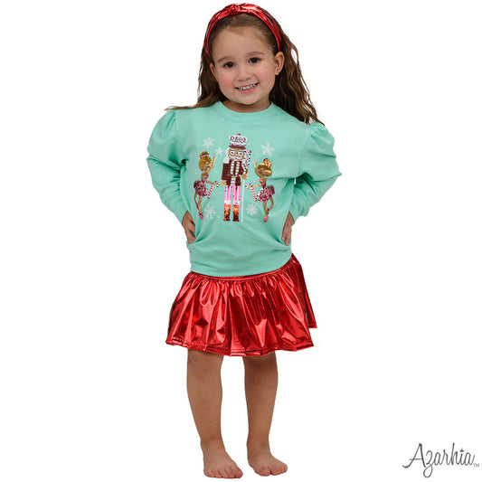 Azarhia Dark Mint | Sequin Nutcracker Ballerinas Christmas