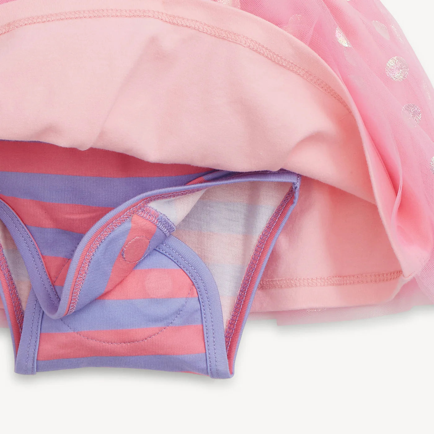 Magnetic Me Shell Pink Stripe | Flutter Sleeve Tutu Bodysuit Dress