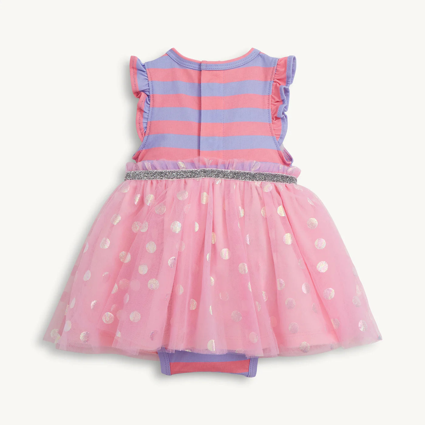 Magnetic Me Shell Pink Stripe | Flutter Sleeve Tutu Bodysuit Dress