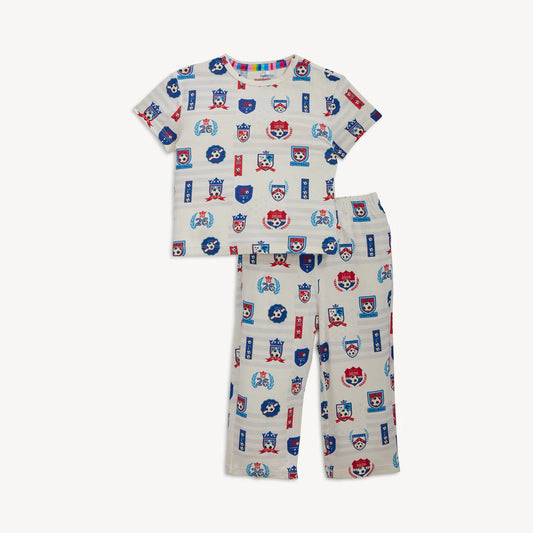 Magnetic Me Team Goals USA | Right Fit Short Sleeve Long Pant PJ Set