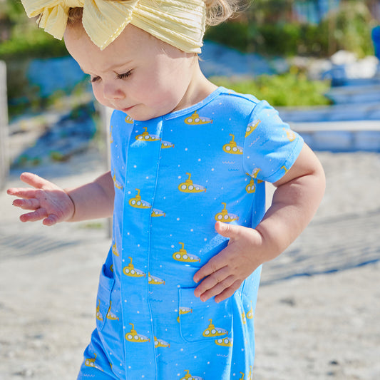 Magnetic Me Dip Ship | Modal Short Sleeve Pocket Short Romper