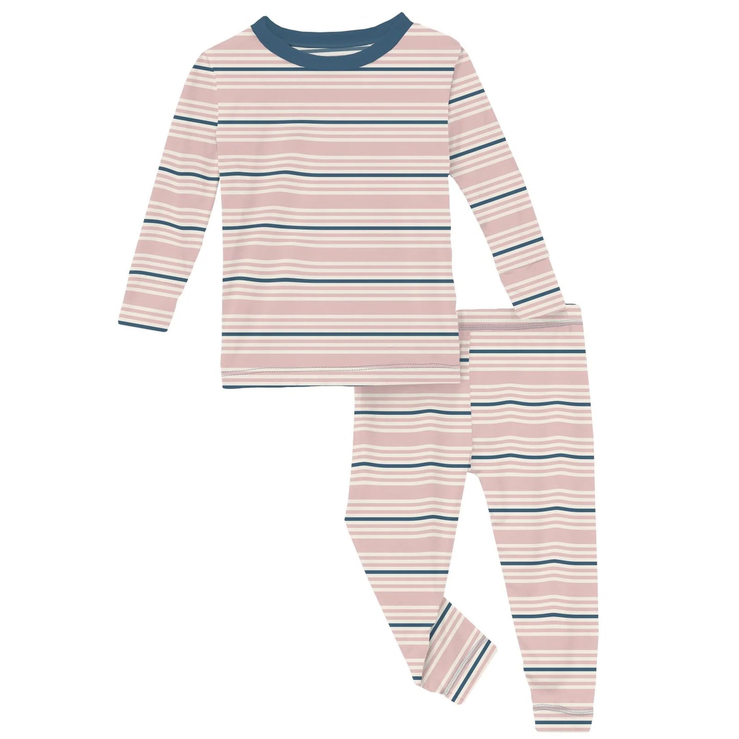 Kickee Flotsam Stripe | Print Long Sleeve Pajama Set