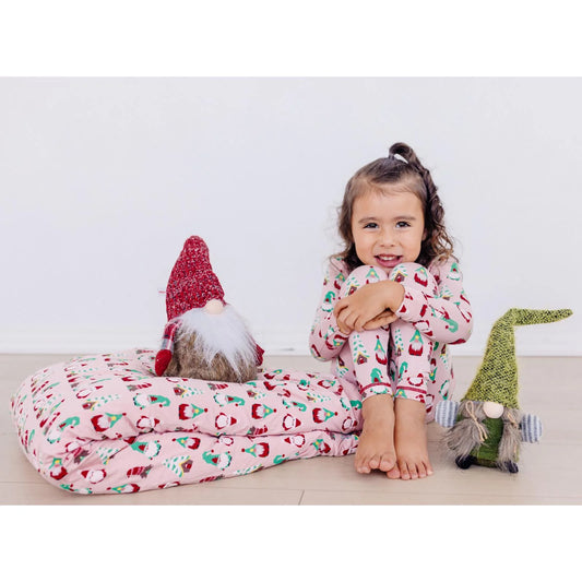 Kickee Baby Rose Gnomes | Print Long Sleeve Kimono PJ Set