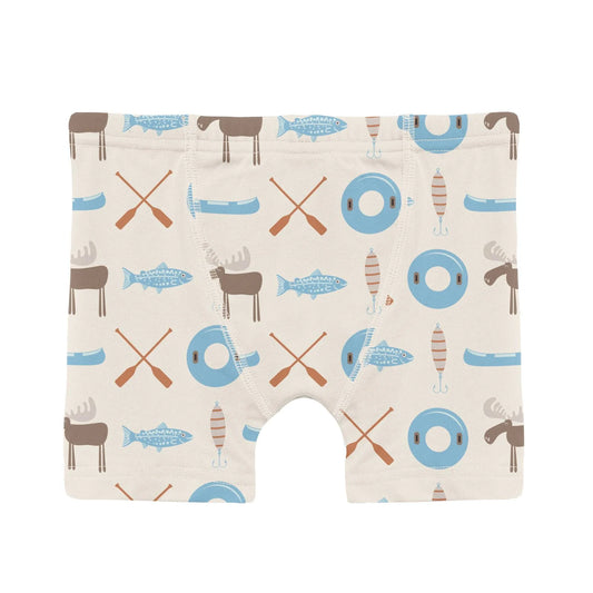 Kickee Natural Lake Life | Print Boxer Brief