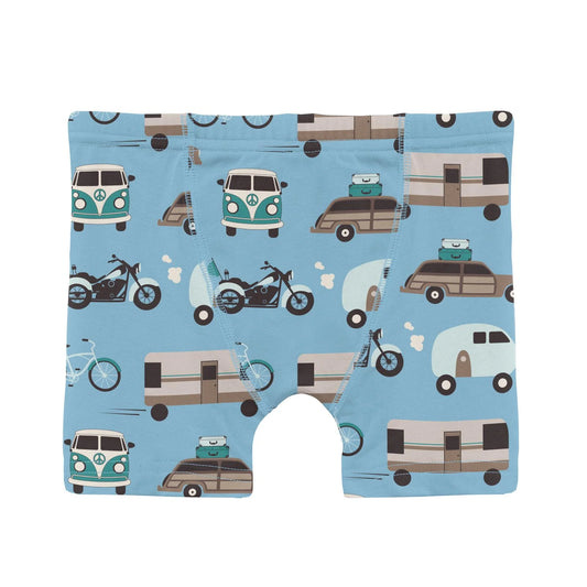 Kickee Seaside Blue On The Way | Print Boxer Brief