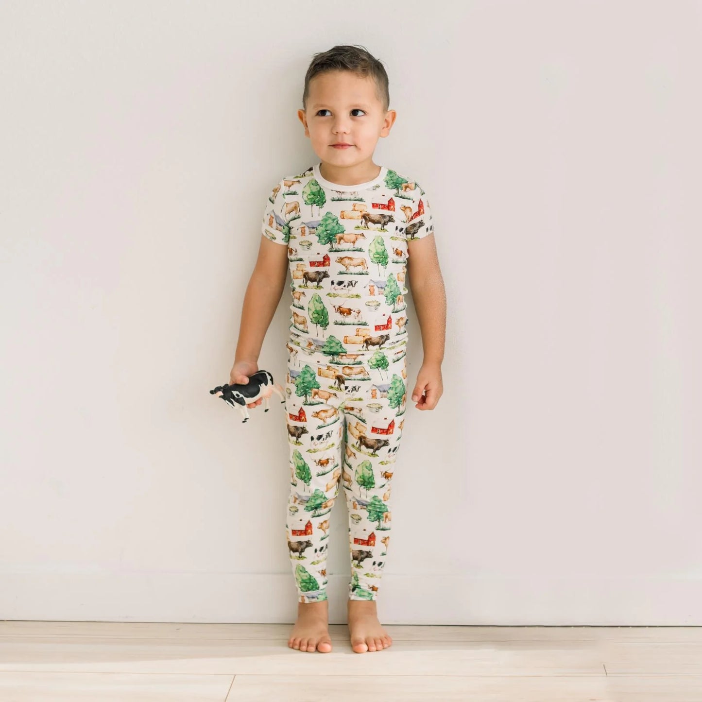 KicKee Natural Grazing Cows | Print Short Sleeve PJ Set