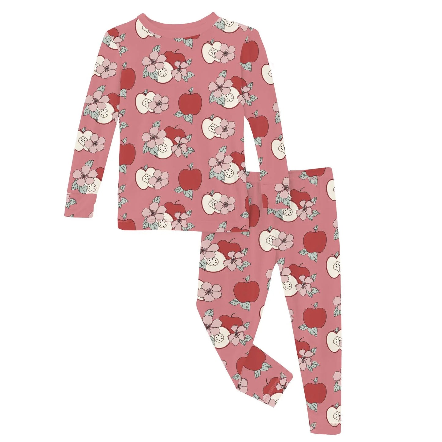 Kickee Desert Rose Apple Picking | Print Long Sleeve PJ Set