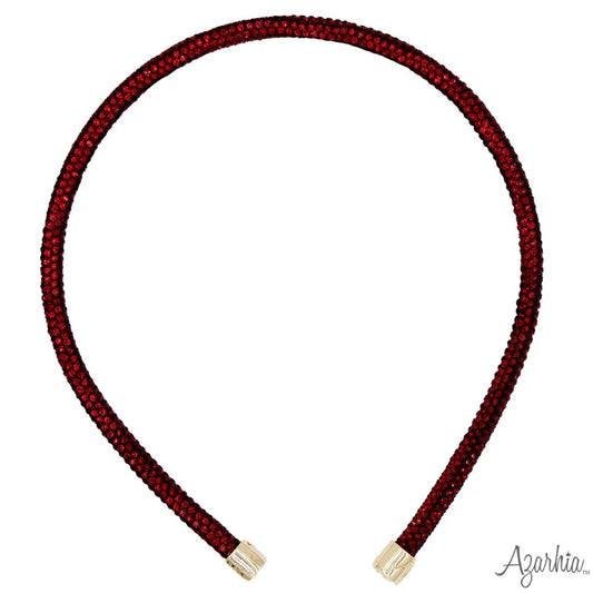 Azarhia Maroon | Thin Rhinestone Headband