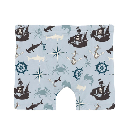 Kickee Illusion Blue Pirate Adventure | Print Boxer Brief