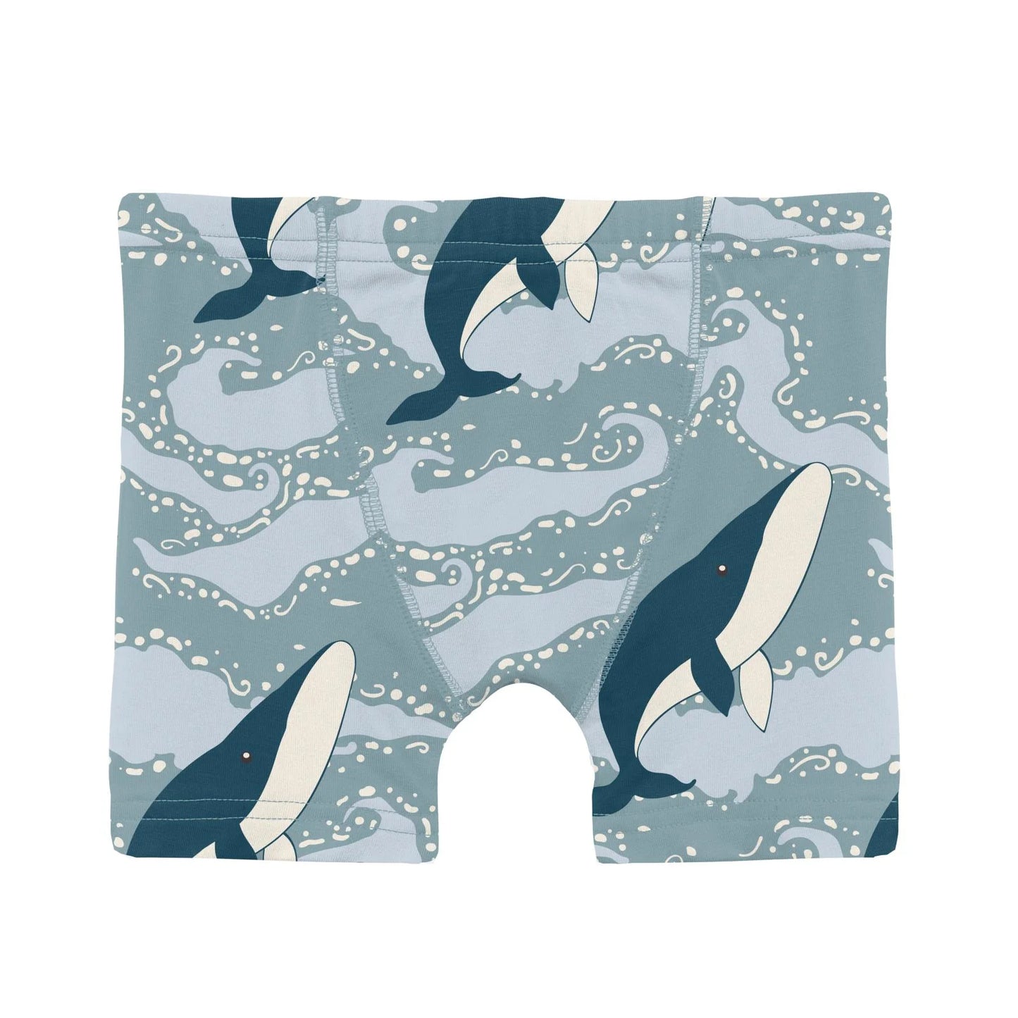 Kickee Stormy Sea Splashing Whales | Print Boxer Brief