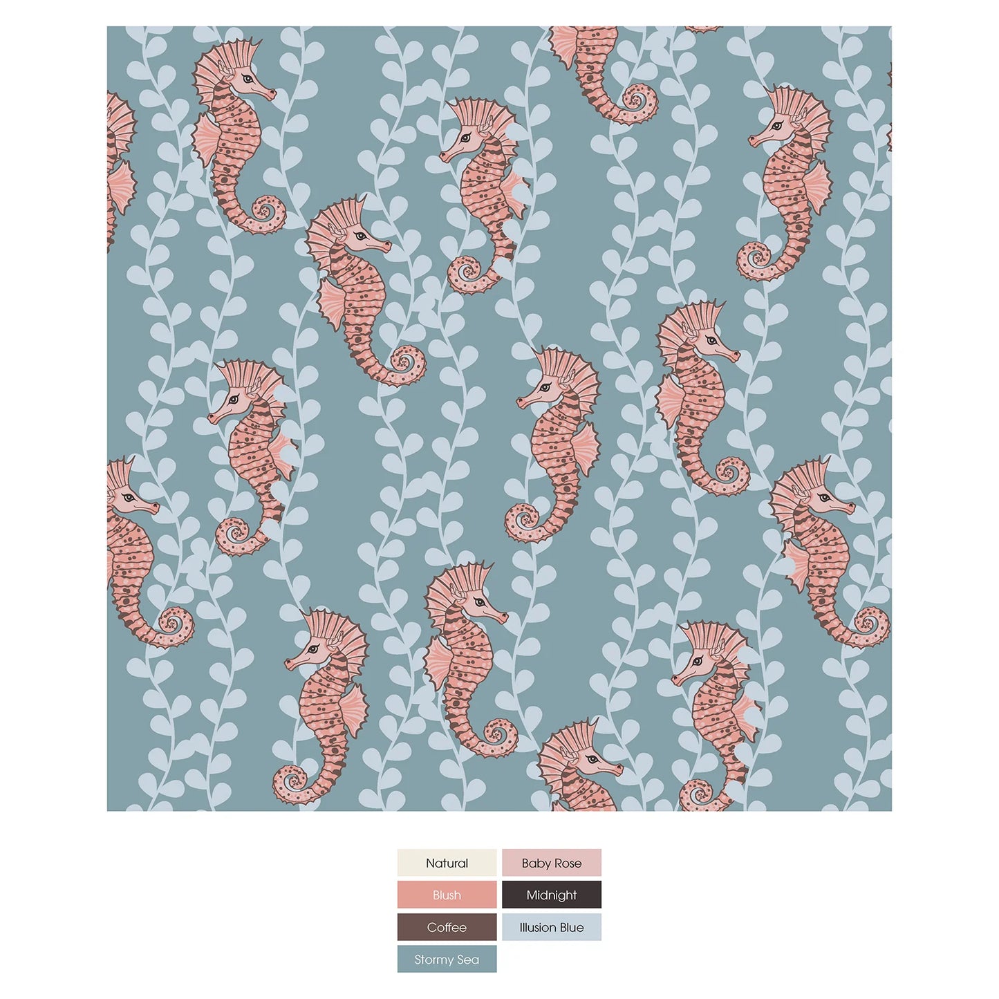 Kickee Stormy Sea Seahorses | Print Muffin Ruffle Footie With 2 Way Zipper