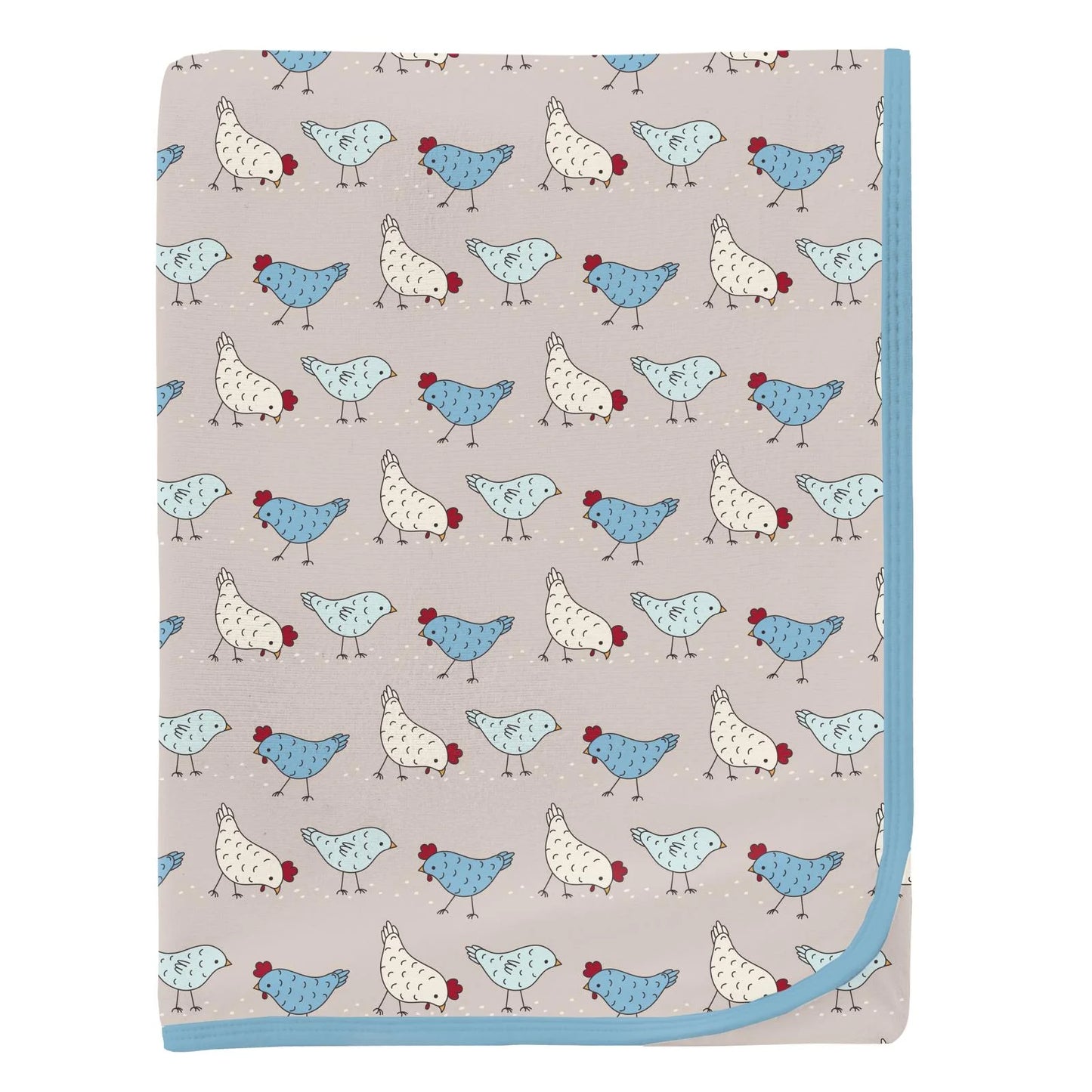 Kickee Latte Chickens | Print Swaddling Blanket