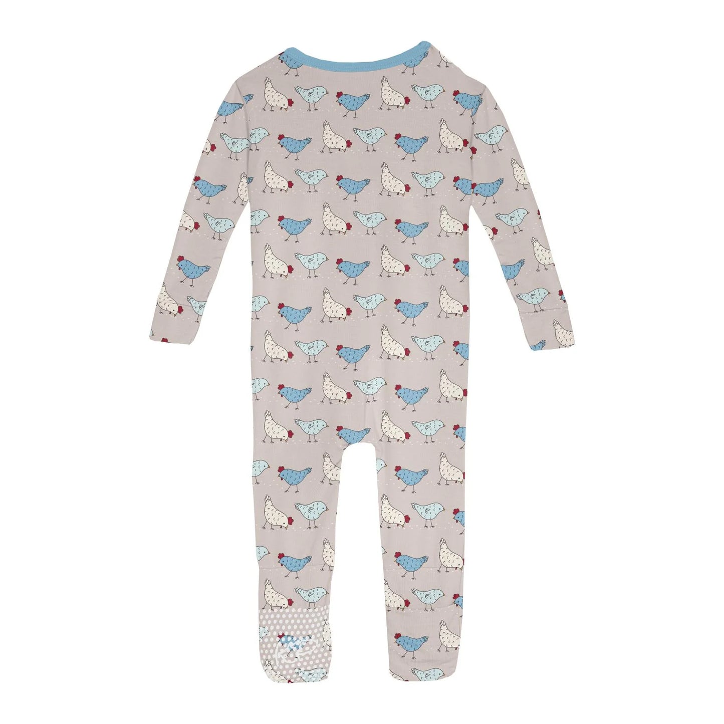 Kickee Latte Chickens | Print Convertible Sleeper With Zipper