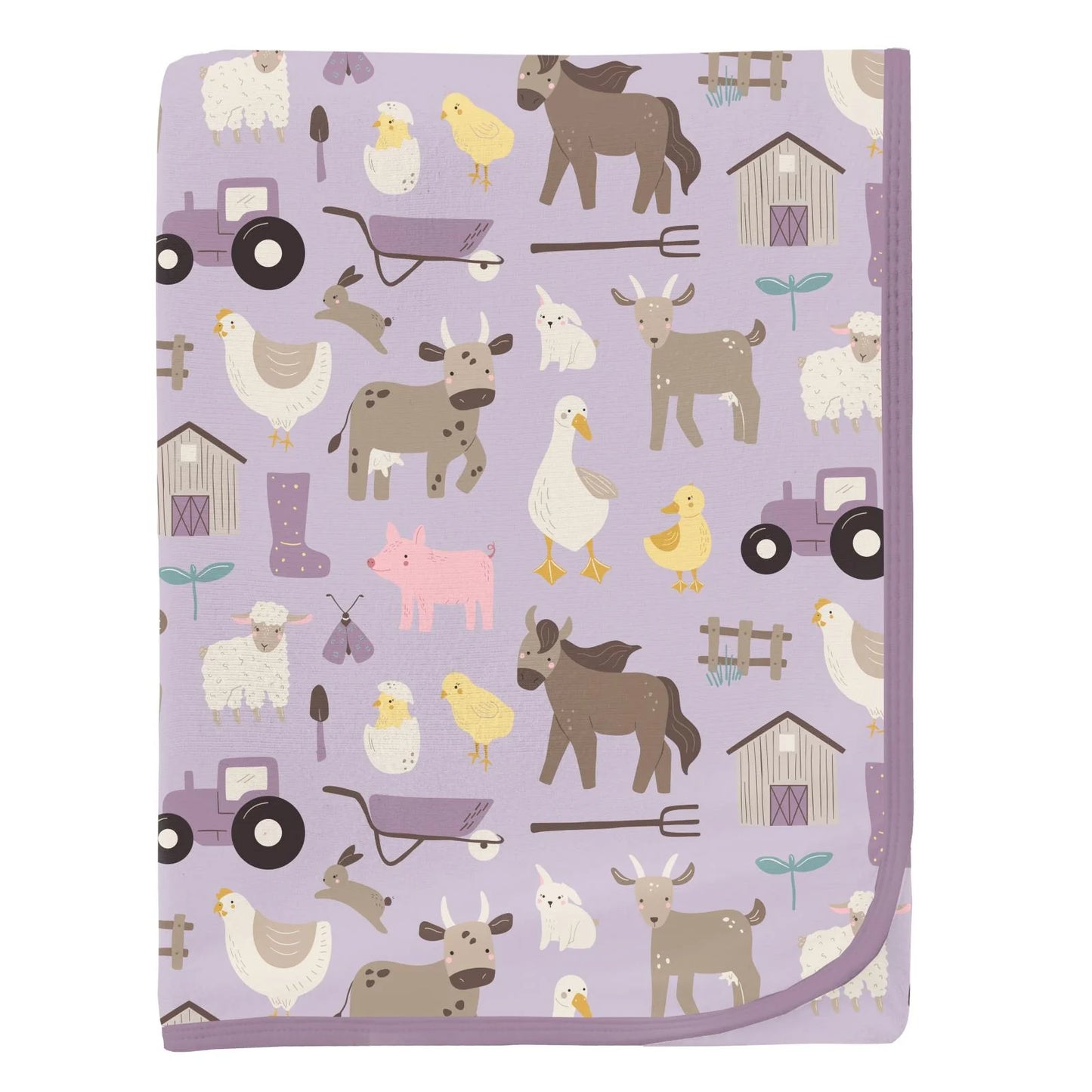 Kickee Thistle Morning On The Farm | Print Swaddling Blanket