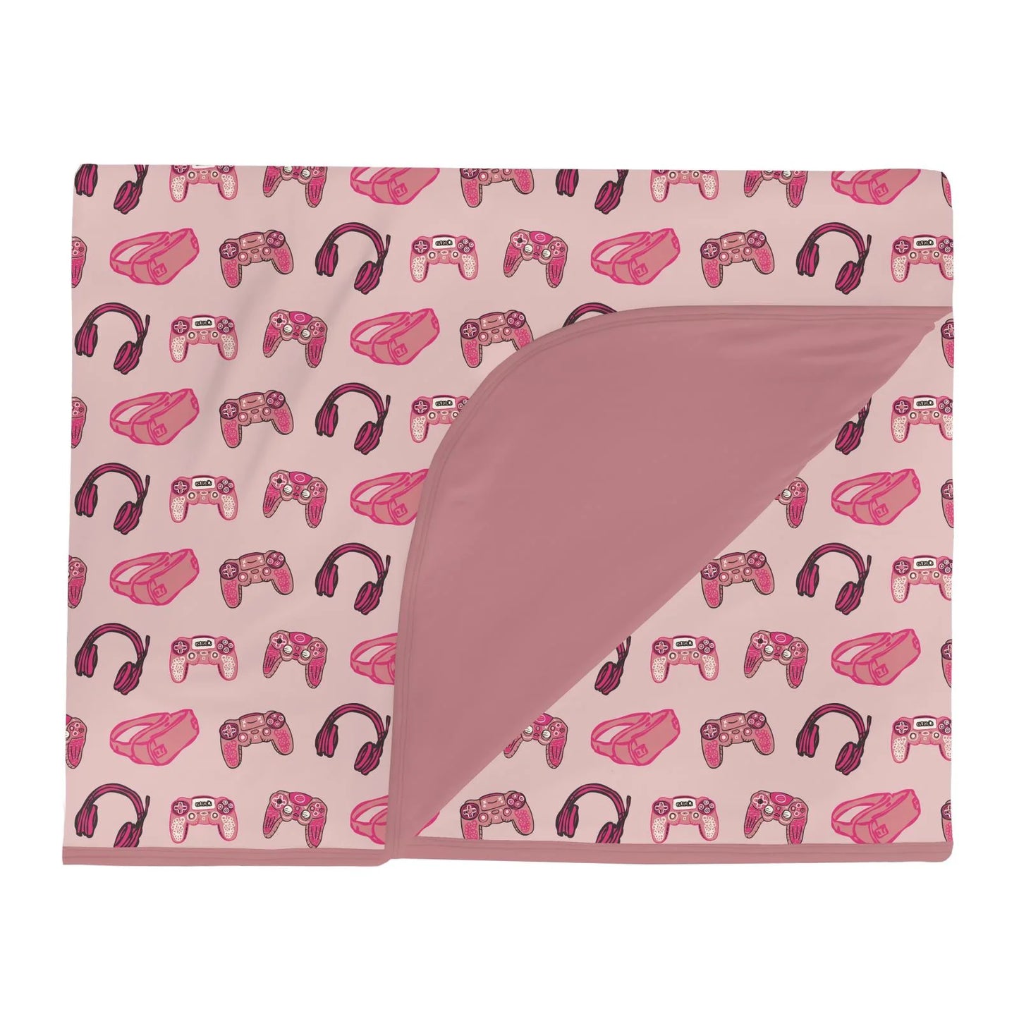 KicKee Baby Rose Gamer | Print Ruffle Toddler Blanket