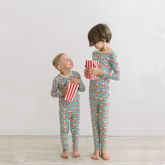 KicKee Stormy Sea Movie Night | Print Long Sleeve PJ Set