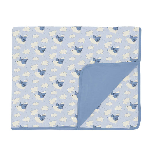 Kickee Dew Flying Pigs | Print Toddler Blanket