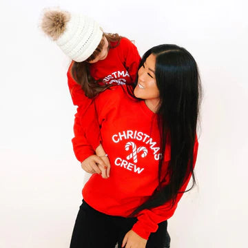 Sweet Wink Red | Adult Christmas Crew Sweatshirt