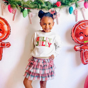 Sweet Wink Natural | Holly Jolly Patch Christmas Sweatshirt