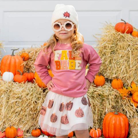 Sweet Wink Dusty Rose | Fall Babe Patch Sweatshirt