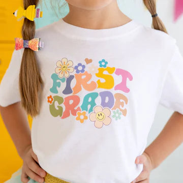 Sweet Wink White | First Grade Retro Short Sleeve T-Shirt