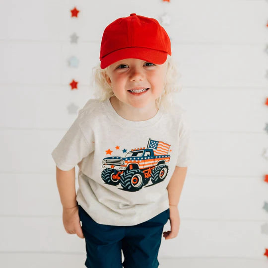 Sweet Wink Natural Heather | American Monster Truck Short Sleeve T-Shirt