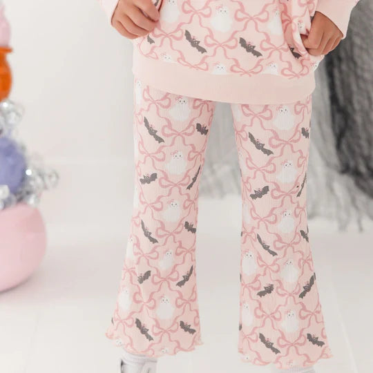 Sweet Wink Pink | Bat and Ghost Trellis Halloween Flare Legging