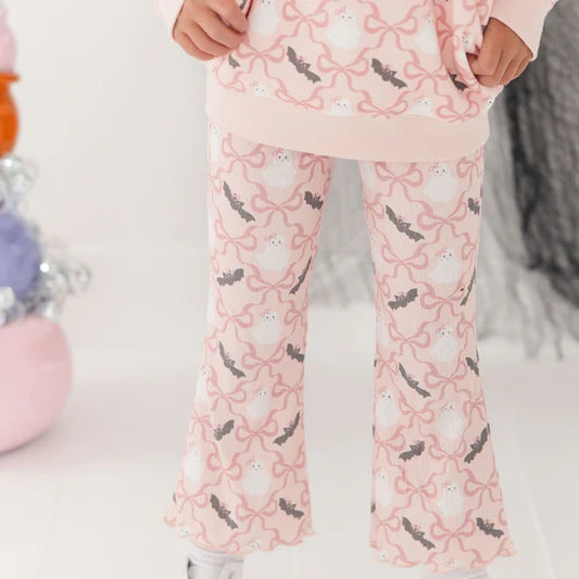 Sweet Wink Pink | Bat and Ghost Trellis Halloween Flare Legging