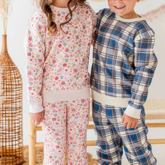 Sweet Wink Navy | Plaid Jogger