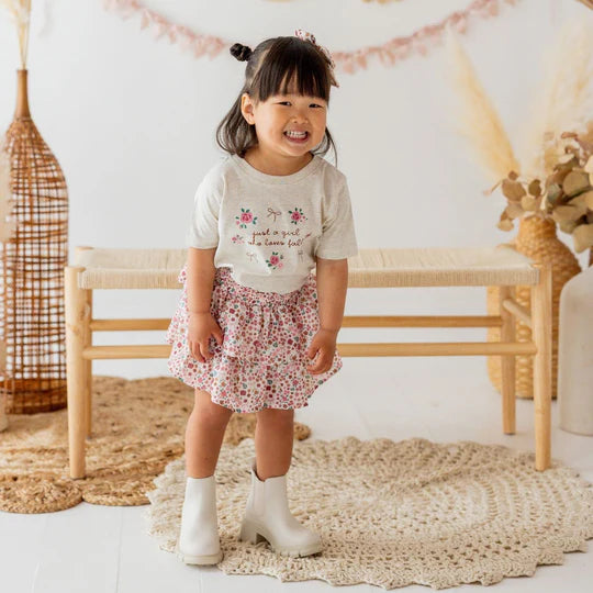 Sweet Wink Berry | Floral Skort