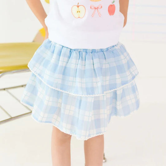 Sweet Wink Blue | Plaid Skort