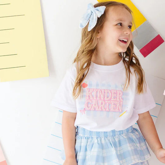 Sweet Wink White | Kindergarten Pearl Patch Short Sleeve T-Shirt