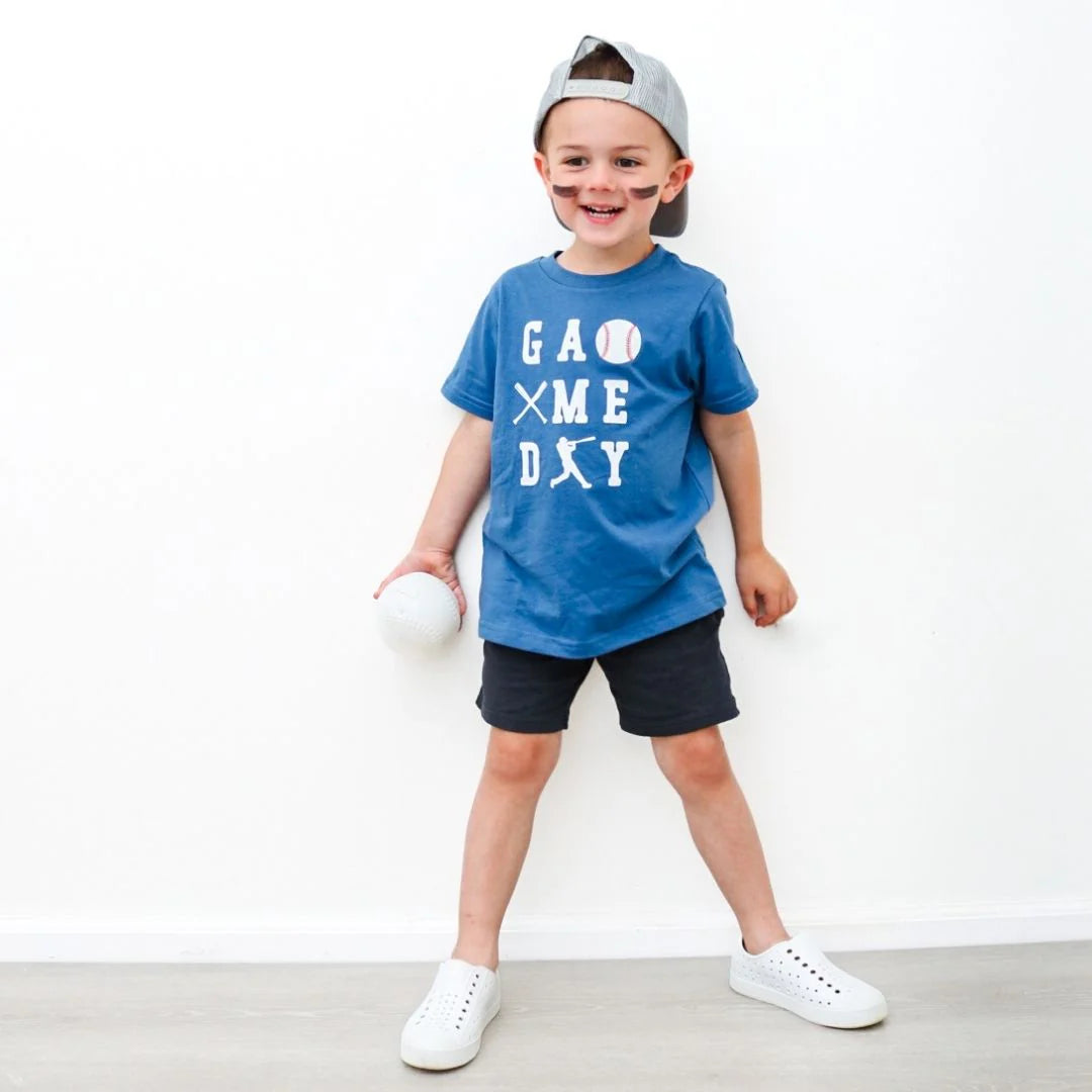 Sweet Wink Indigo | Baseball Game Day Short Sleeve T-Shirt