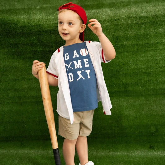 Sweet Wink Indigo | Baseball Game Day Short Sleeve T-Shirt