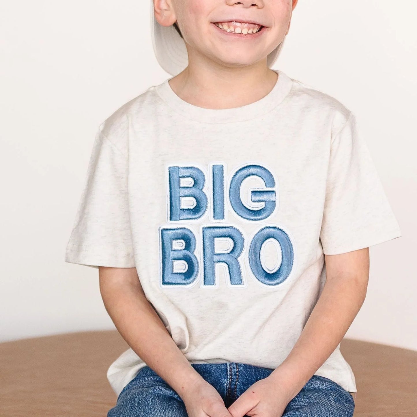 Sweet Wink Natural Heather | Big Bro Embroidered Patch Short Sleeve T-Shirt