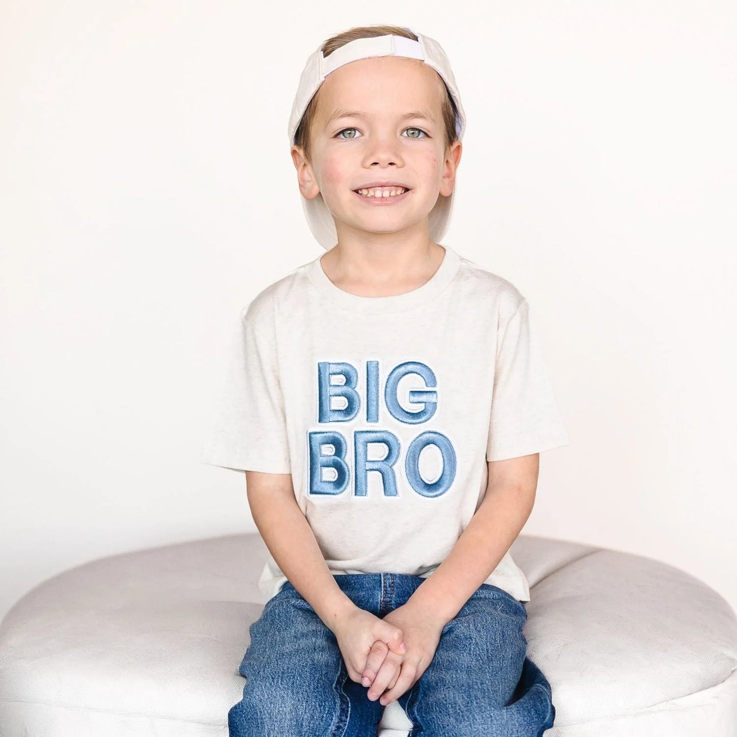 Sweet Wink Natural Heather | Big Bro Embroidered Patch Short Sleeve T-Shirt