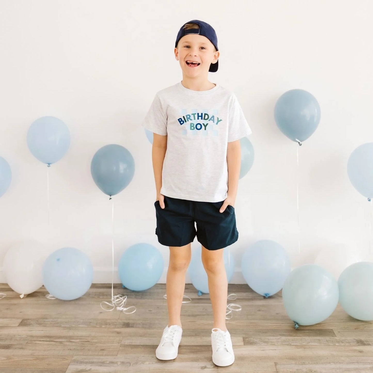 Sweet Wink Ash | Birthday Boy Checker Short Sleeve T-Shirt