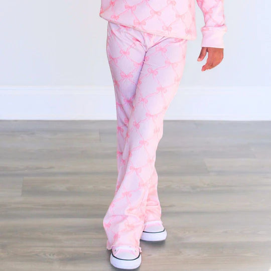 Sweet Wink Ballet Pink | Bow Trellis Flare Legging